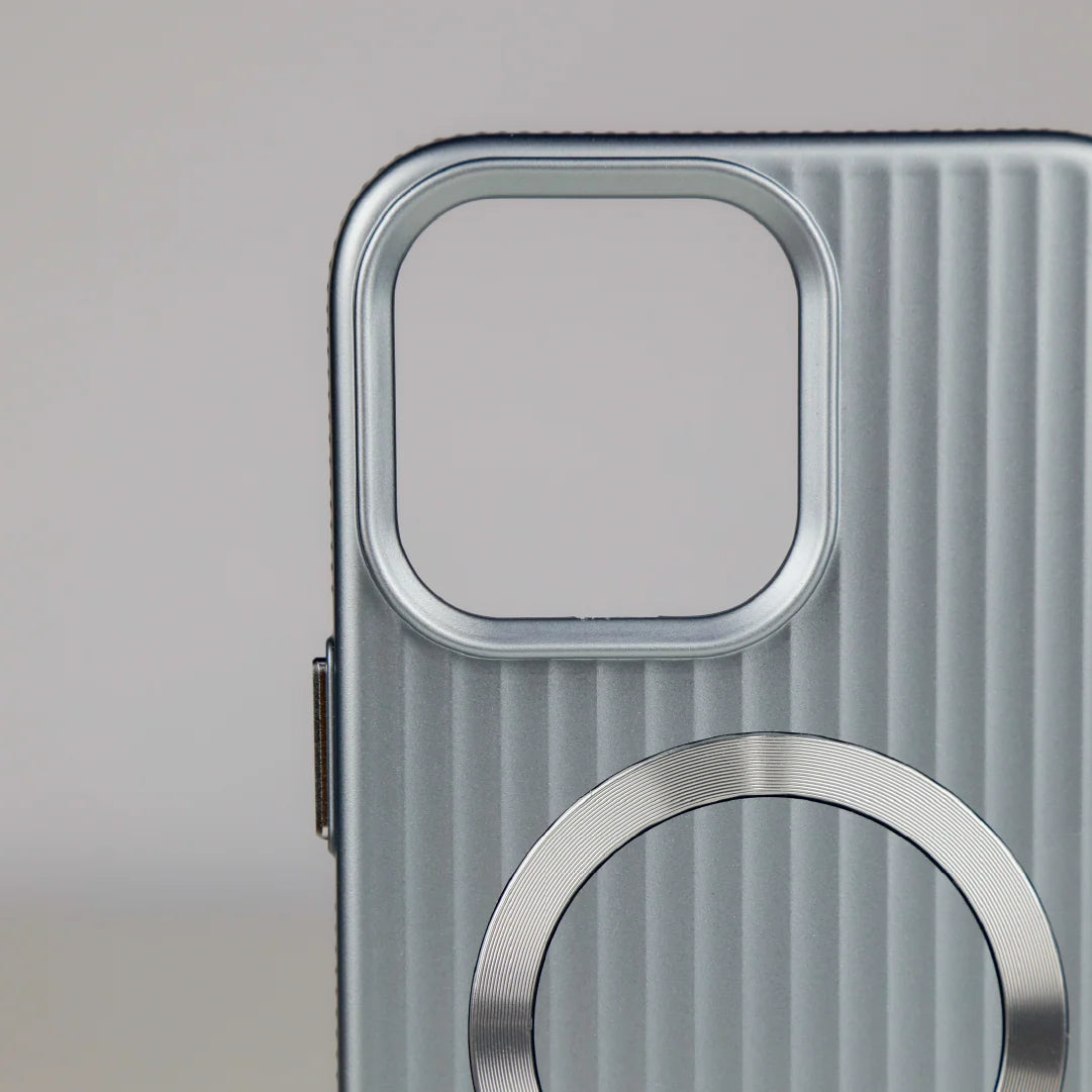 ASLI Corrugared Ridge Premium Metalic Case With Enhanced Camera Protection Case For iPhone 16 Pro Max