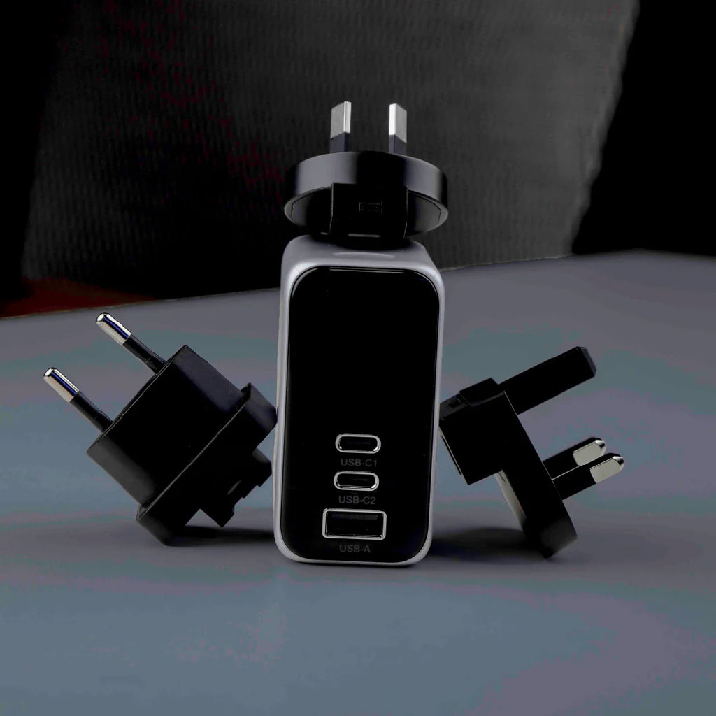 LZEL 100W GaN Travel Charger with 3-Port PD Digital Display & UK/EU/AU Plugs