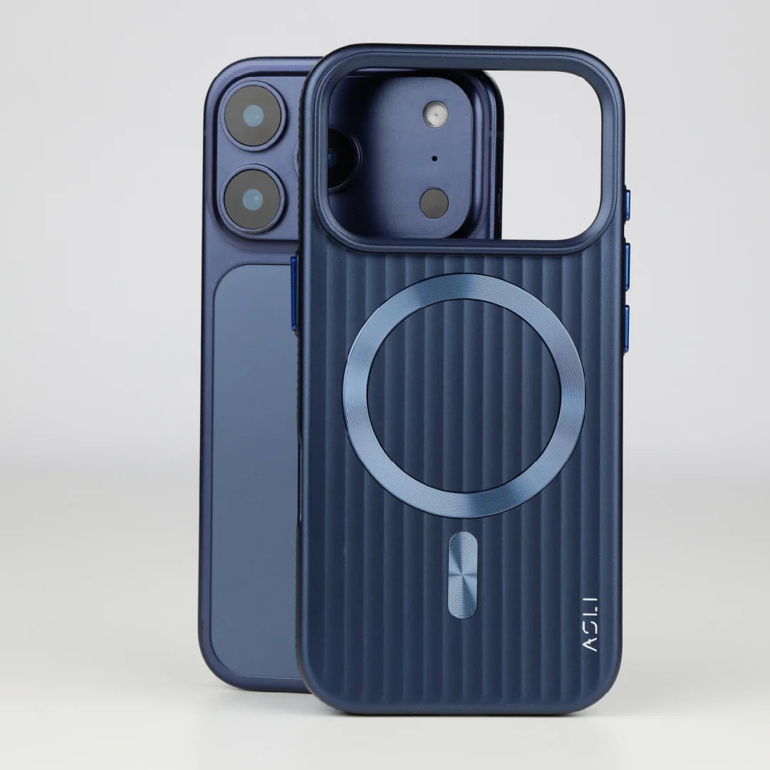 ASLI Corrugared Ridge Premium Metalic Case With Enhanced Camera Protection Case For iPhone 17 Pro