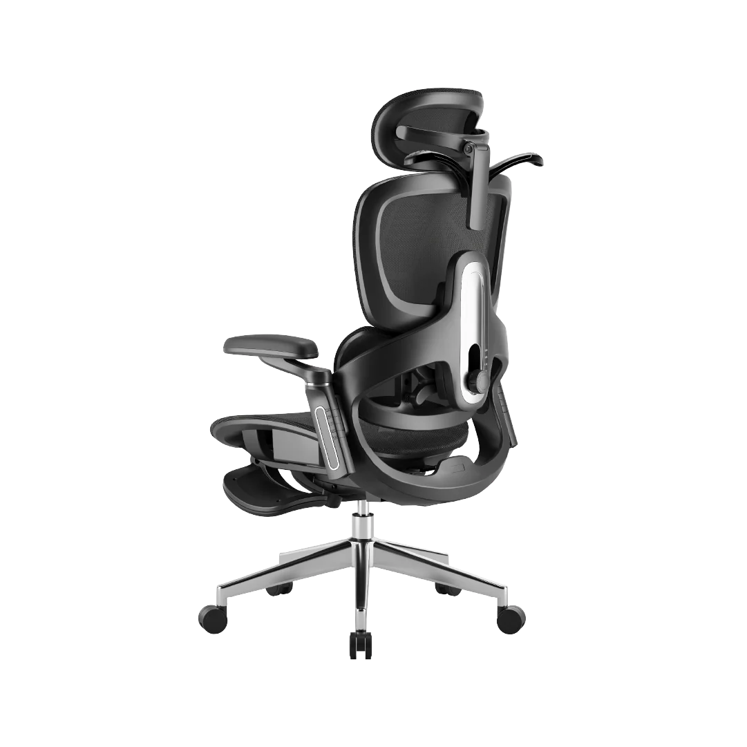 Ergonomic Office Chair – Footrest, Sliding Mechanism, Class 4 Gas Lift | Black