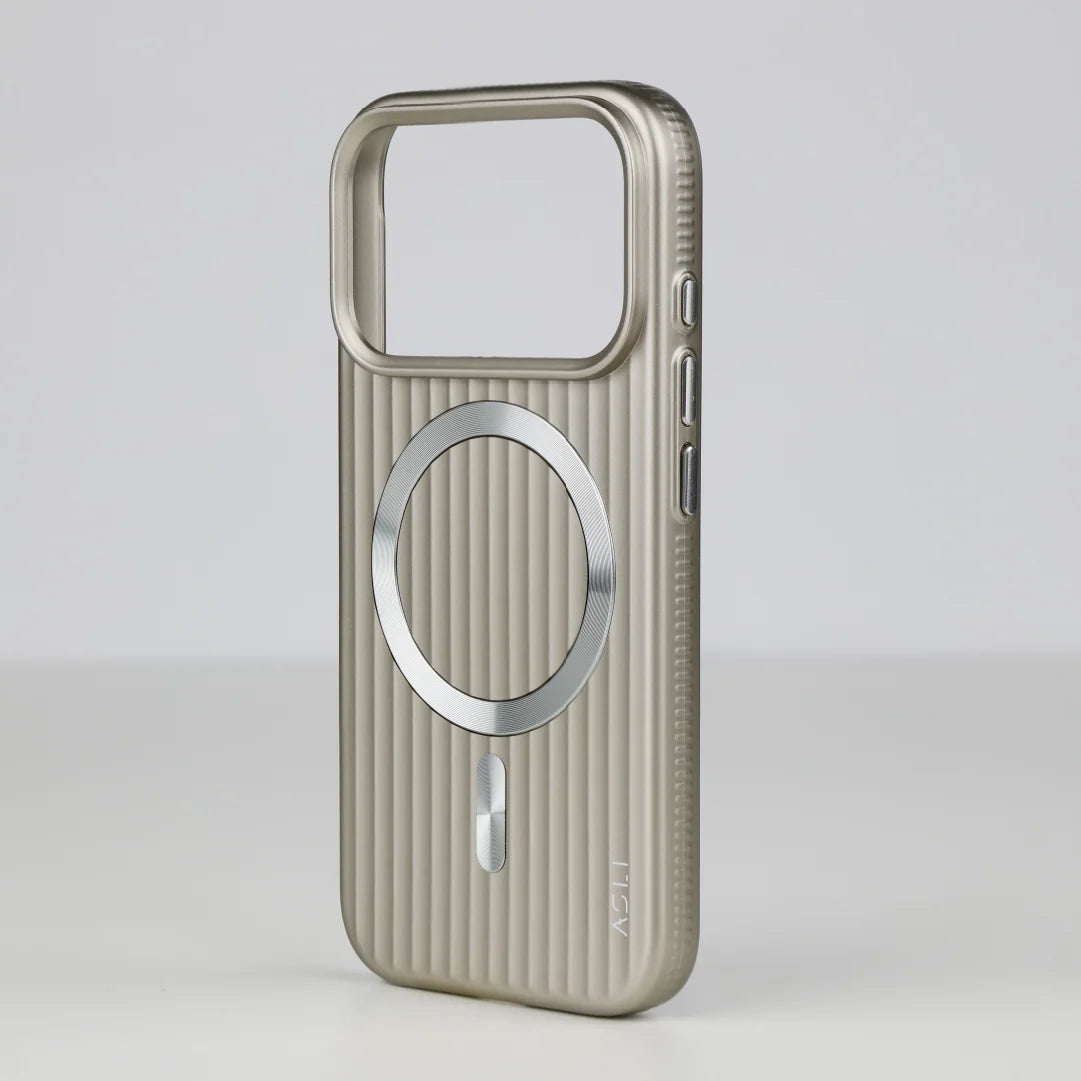 ASLI Corrugared Ridge Premium Metalic Case With Enhanced Camera Protection Case For iPhone 17 Pro Max