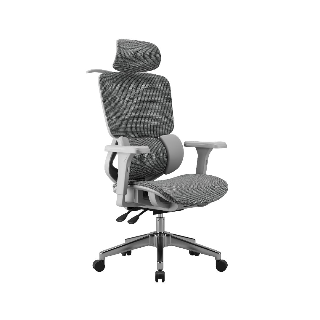 Ergonomic Office Chair – 3D Armrests, Class 3 Gas Lift, Metal Base, Hanger | Gray