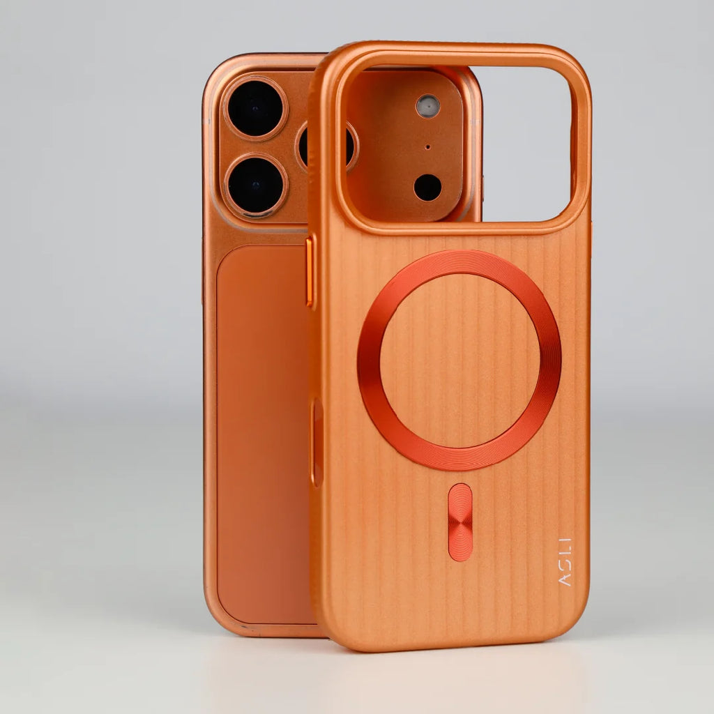 ASLI Corrugared Ridge Premium Metalic Case With Enhanced Camera Protection Case For iPhone 17 Pro