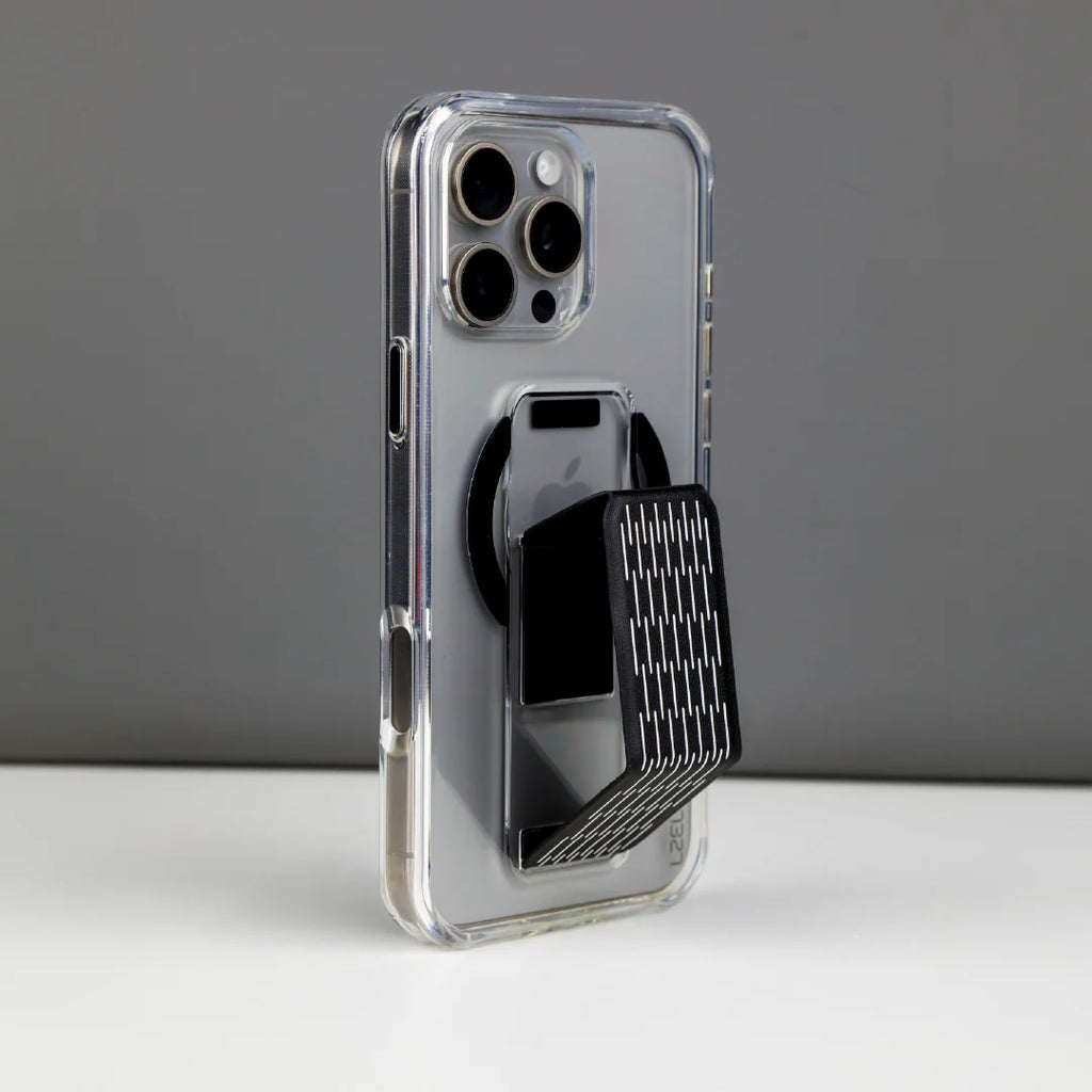 LZEL Clearmag Kickstand Clear Strap Magsafe With Enhanced Edge Protection Case For iPhone 16 Pro Max