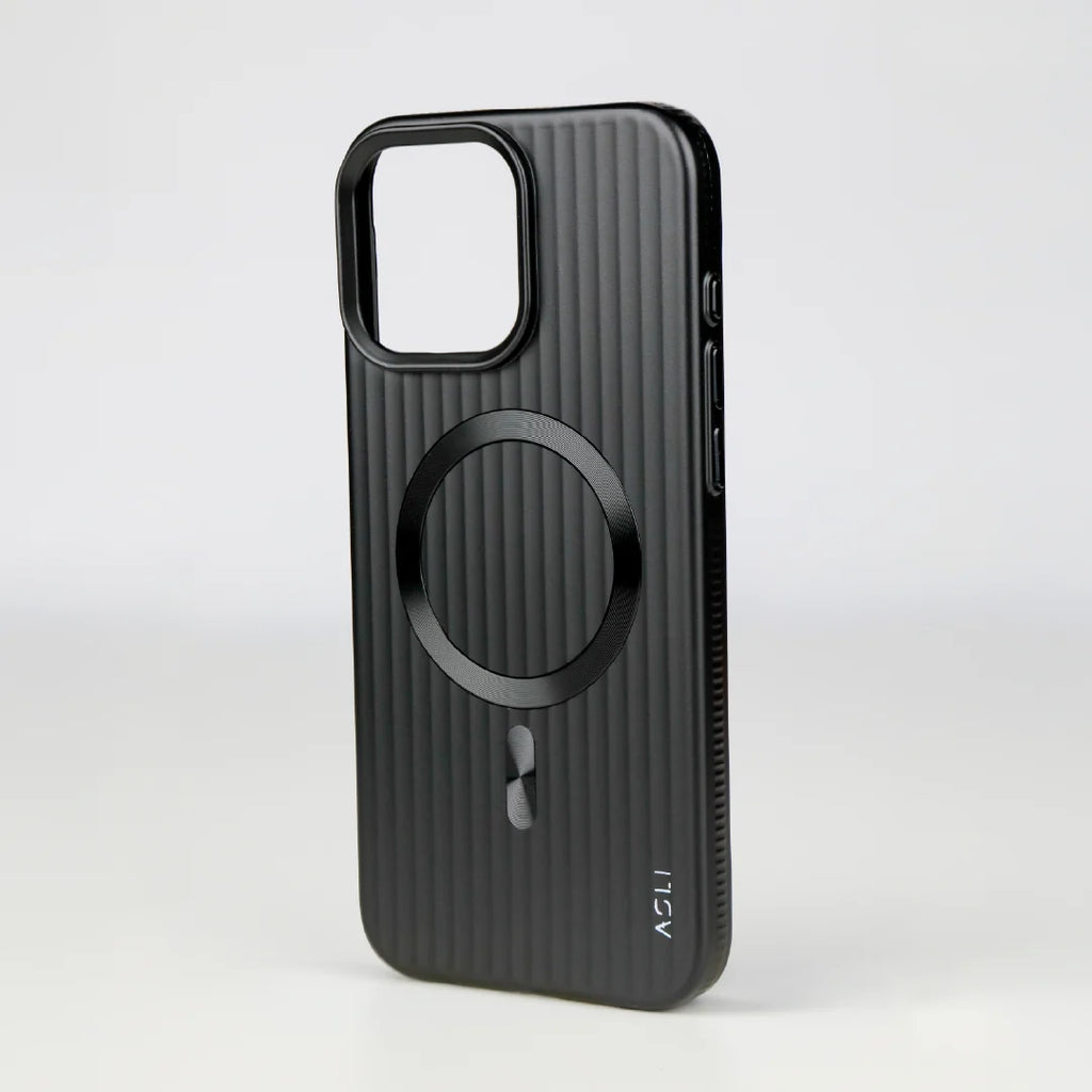 ASLI Corrugared Ridge Premium Metalic Case With Enhanced Camera Protection Case For iPhone 16 Pro Max