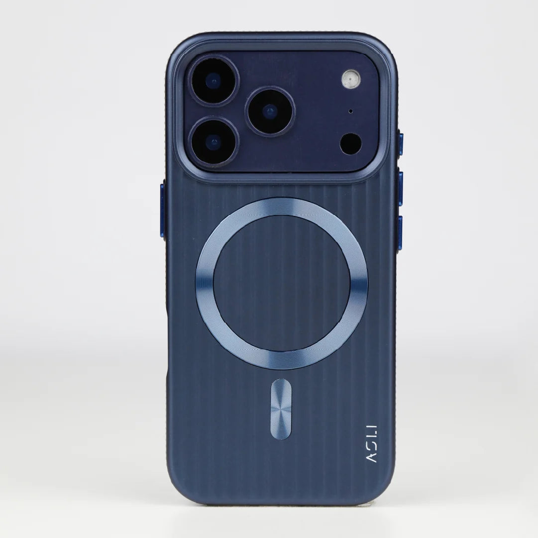 ASLI Corrugared Ridge Premium Metalic Case With Enhanced Camera Protection Case For iPhone 17 Pro