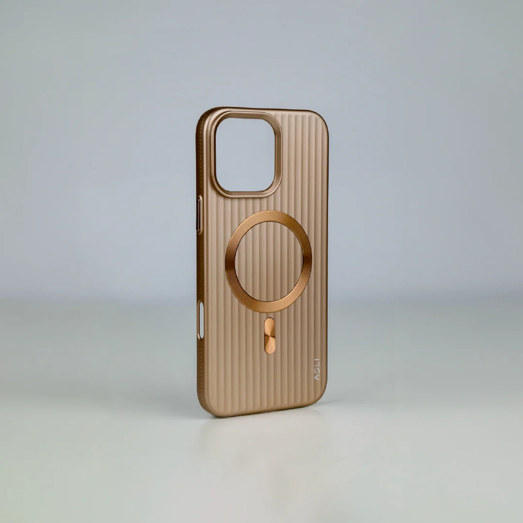 ASLI Corrugared Ridge Premium Metalic Case With Enhanced Camera Protection Case For iPhone 16 Pro