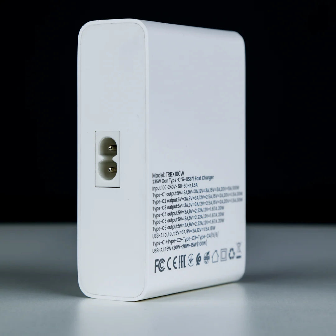 Asli Global Turboxis Series 235W Gan-7-Port Fast Charging Station With Power Delivery & PPS