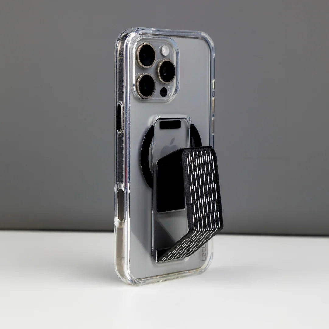 LZEL Clearmag Kickstand Clear Strap Magsafe With Enhanced Edge Protection Case For iPhone 16 Pro