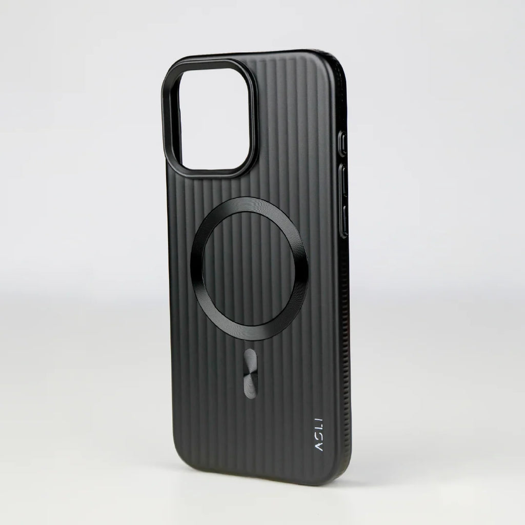 ASLI Corrugared Ridge Premium Metalic Case With Enhanced Camera Protection Case For iPhone 16 Pro Max