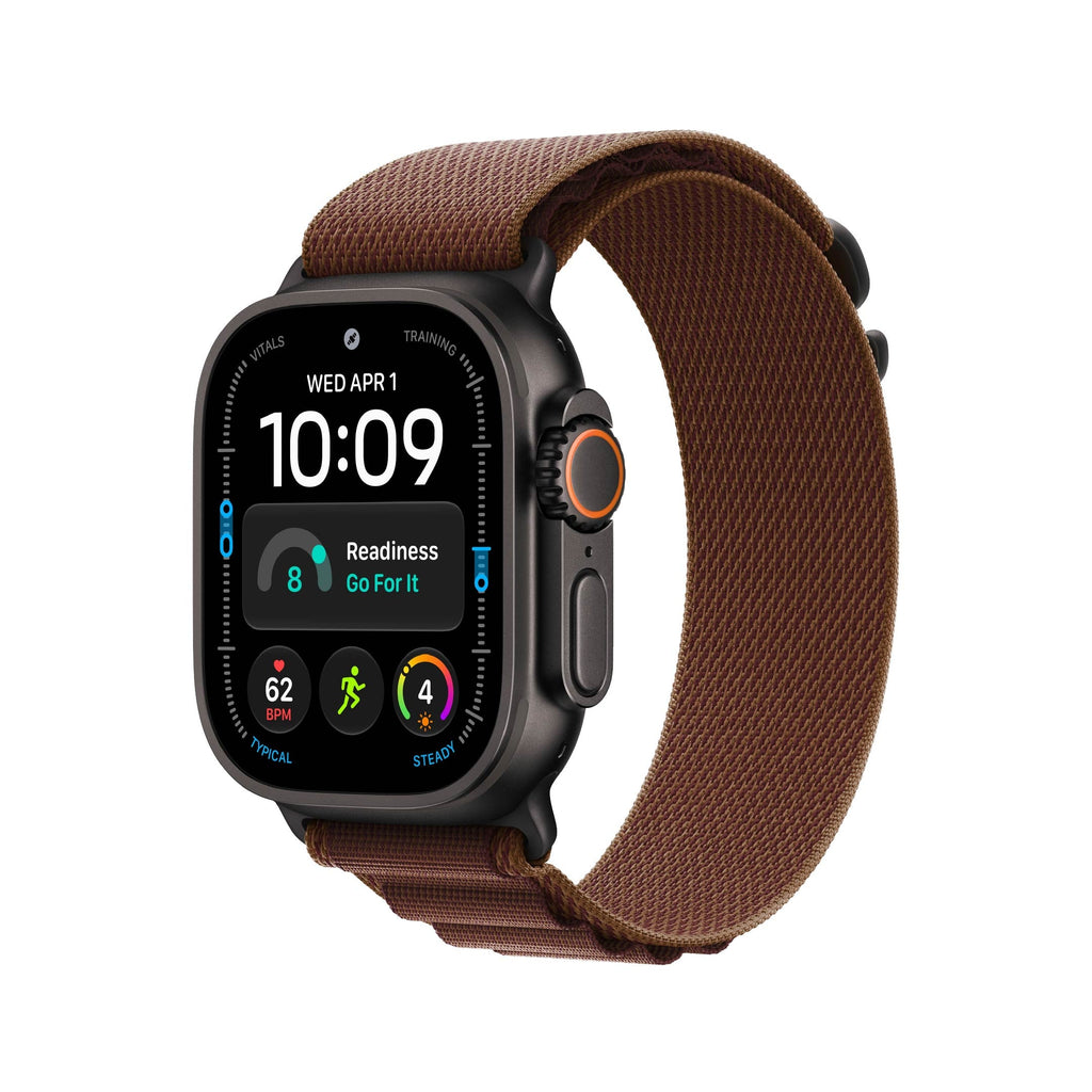 Apple Watch Ultra 4 GPS + Cellular, 49mm Black Titanium Case with Burgundy Alpine Loop - M