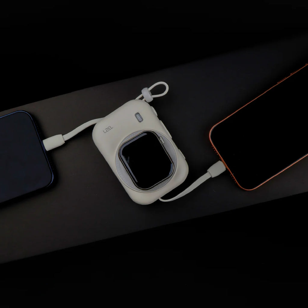 LZEL NanoFlex Nova – 10,000mAh Magnetic Power Bank with USB-C PD & Built-in Cable