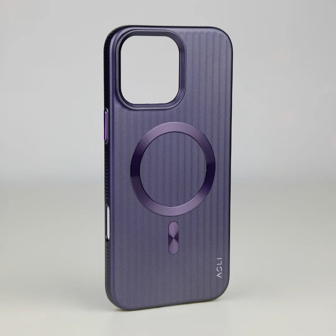 ASLI Corrugared Ridge Premium Metalic Case With Enhanced Camera Protection Case For iPhone 16 Pro Max