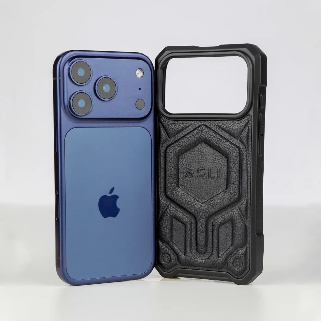 ASLI Leather Hybrid Premium Leather Case With Drop Protection And Heat Dissipation Case For 17 Pro Max
