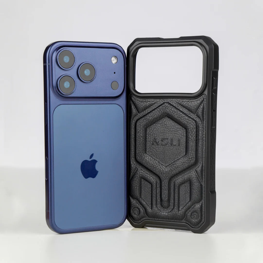 ASLI Leather Hybrid Premium Leather Case With Drop Protection And Heat Dissipation Case For 17 Pro Max