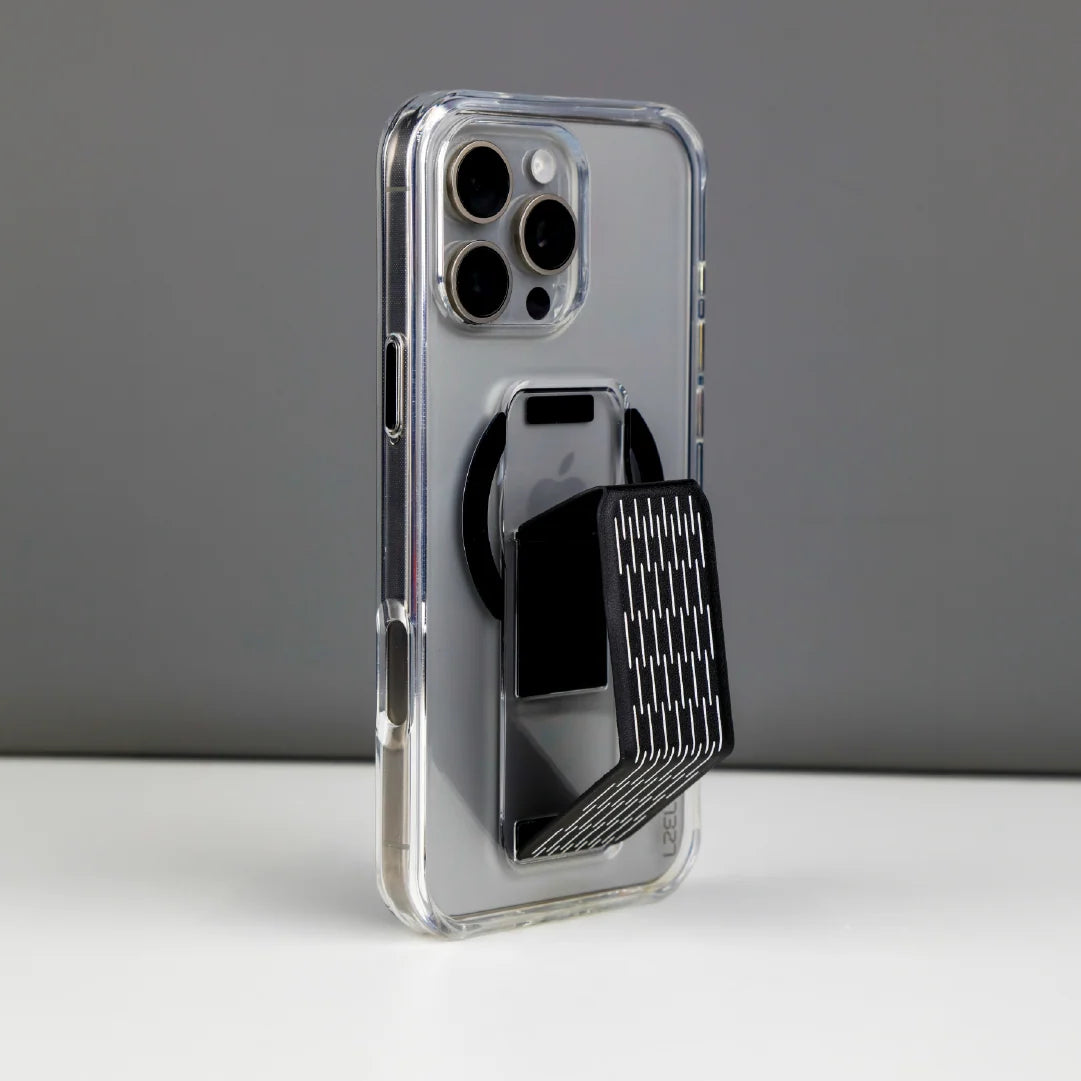 LZEL Clearmag Kickstand Clear Strap Magsafe With Enhanced Edge Protection Case For iPhone 16 Pro Max