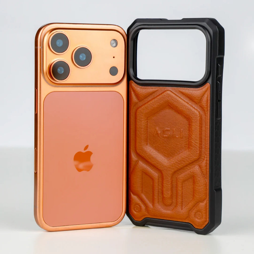 ASLI Leather Hybrid Premium Leather Case With Drop Protection And Heat Dissipation Case For 17 Pro Max