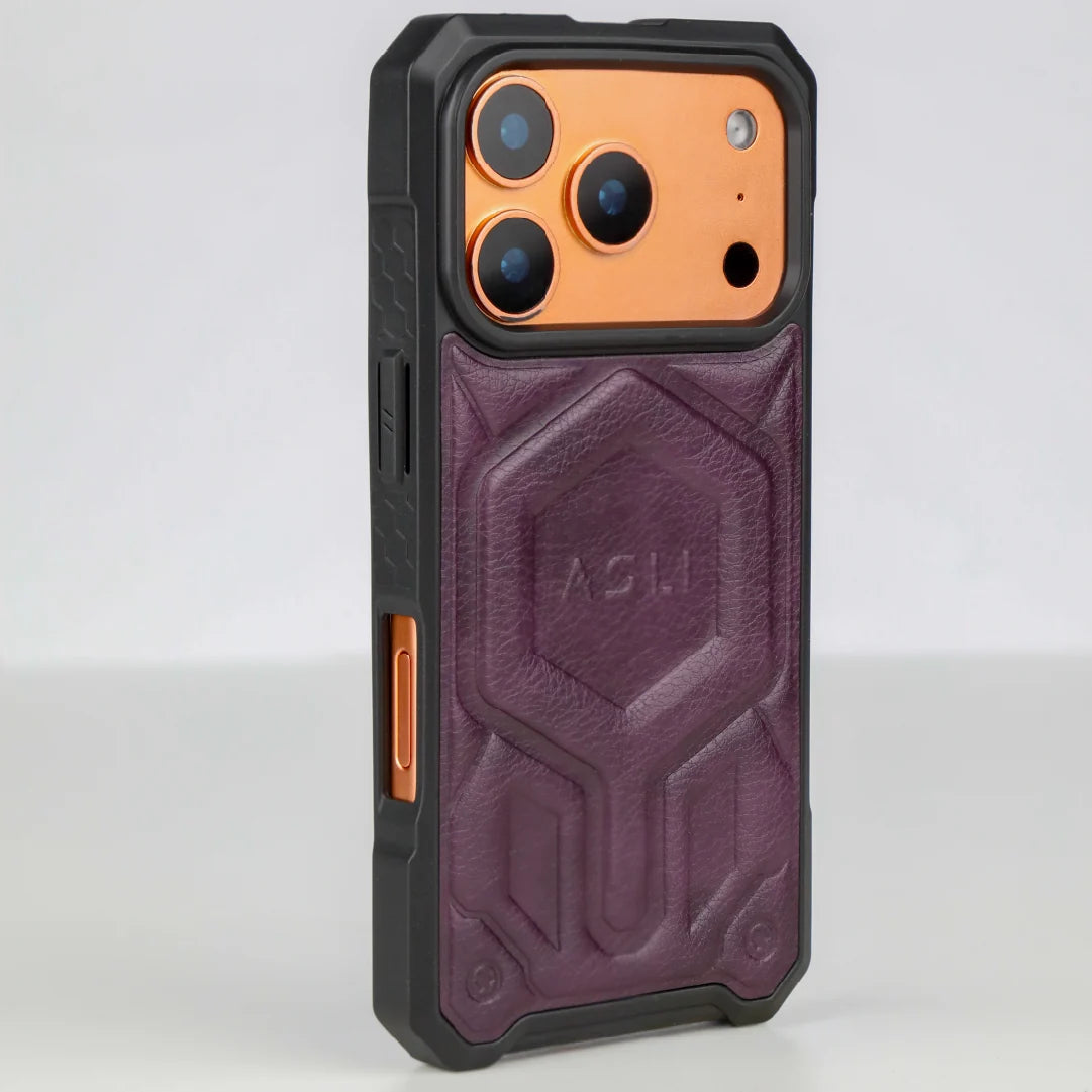 ASLI Leather Hybrid Premium Leather Case With Drop Protection And Heat Dissipation Case For 17 Pro Max
