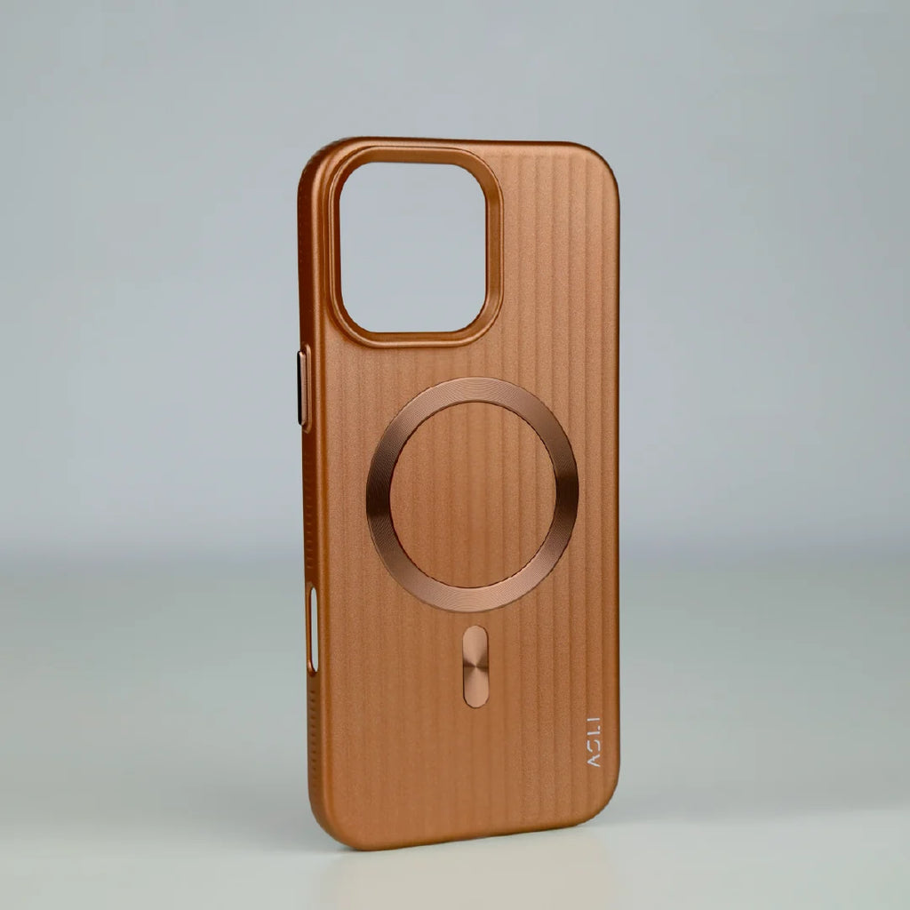 ASLI Corrugared Ridge Premium Metalic Case With Enhanced Camera Protection Case For iPhone 16 Pro