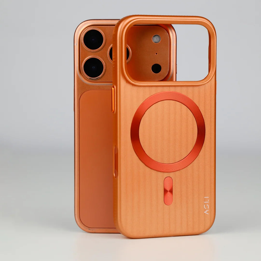 ASLI Corrugared Ridge Premium Metalic Case With Enhanced Camera Protection Case For iPhone 17 Pro Max