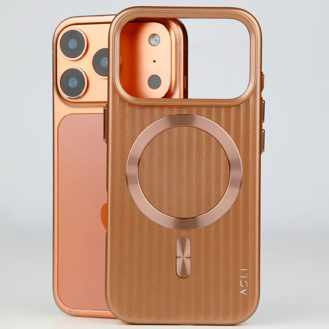 ASLI Corrugared Ridge Premium Metalic Case With Enhanced Camera Protection Case For iPhone 17 Pro Max