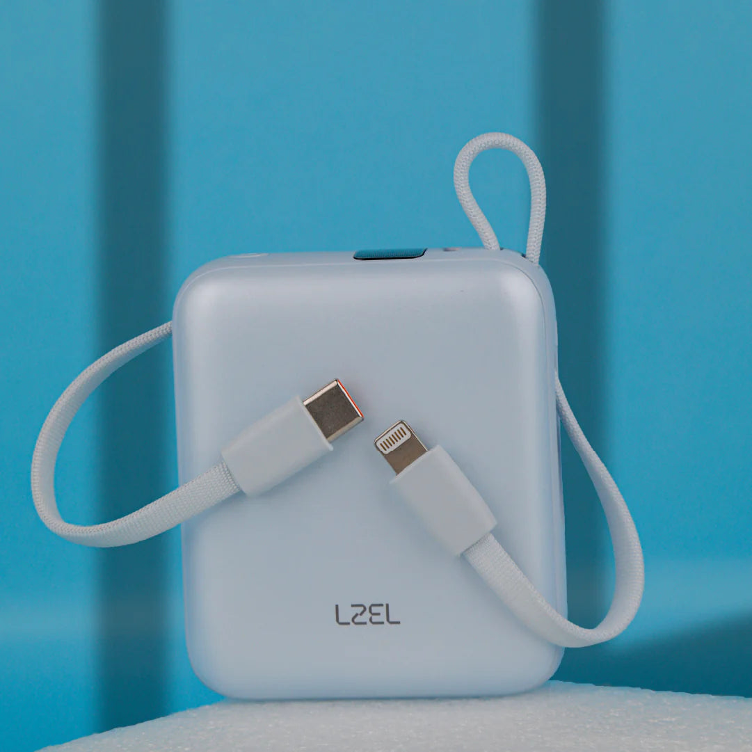 LZEL Neurode Sync Mini 10000Mah  Pd3.0 & Qc 3.0 | 22.5W | Built-In Type-C & Lighting Power Bank