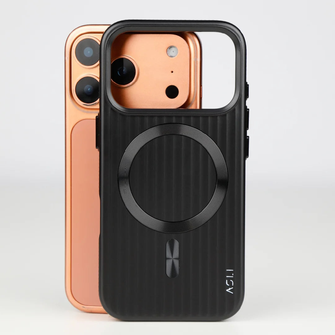 ASLI Corrugared Ridge Premium Metalic Case With Enhanced Camera Protection Case For iPhone 17 Pro