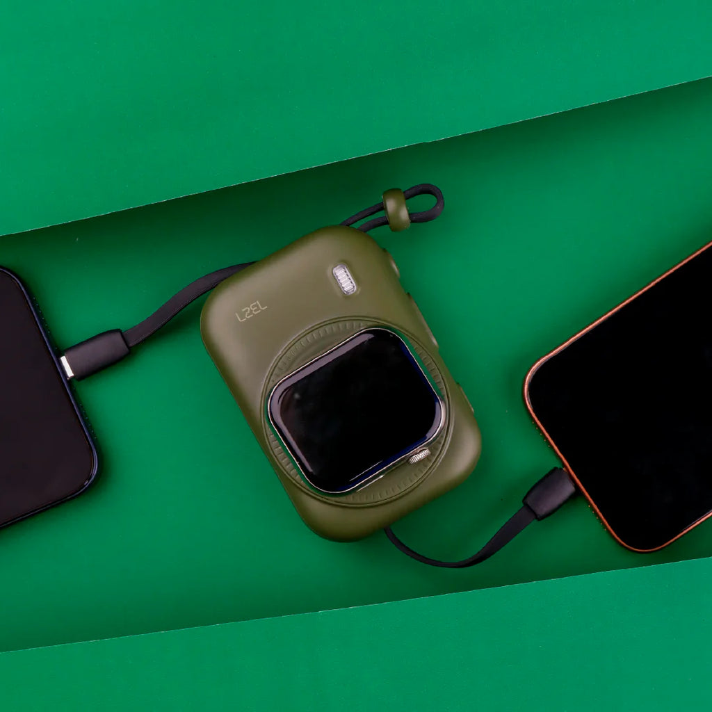 LZEL NanoFlex Nova – 10,000mAh Magnetic Power Bank with USB-C PD & Built-in Cable