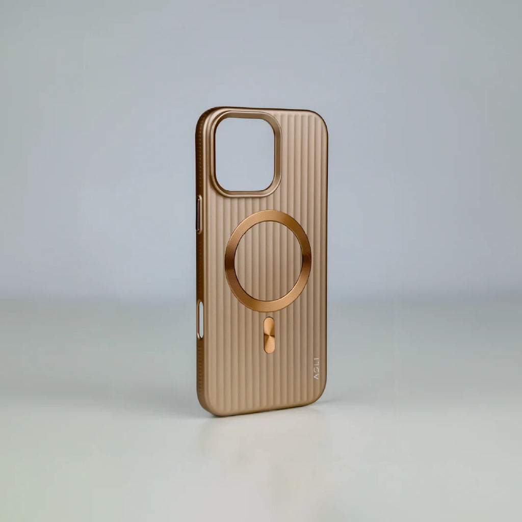ASLI Corrugared Ridge Premium Metalic Case With Enhanced Camera Protection Case For iPhone 16 Pro Max