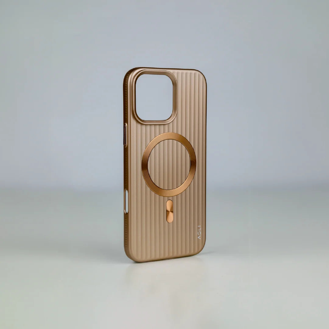 ASLI Corrugared Ridge Premium Metalic Case With Enhanced Camera Protection Case For iPhone 16 Pro Max