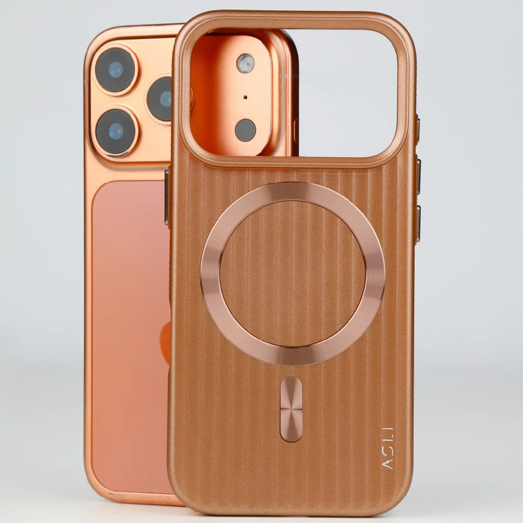 ASLI Corrugared Ridge Premium Metalic Case With Enhanced Camera Protection Case For iPhone 17 Pro