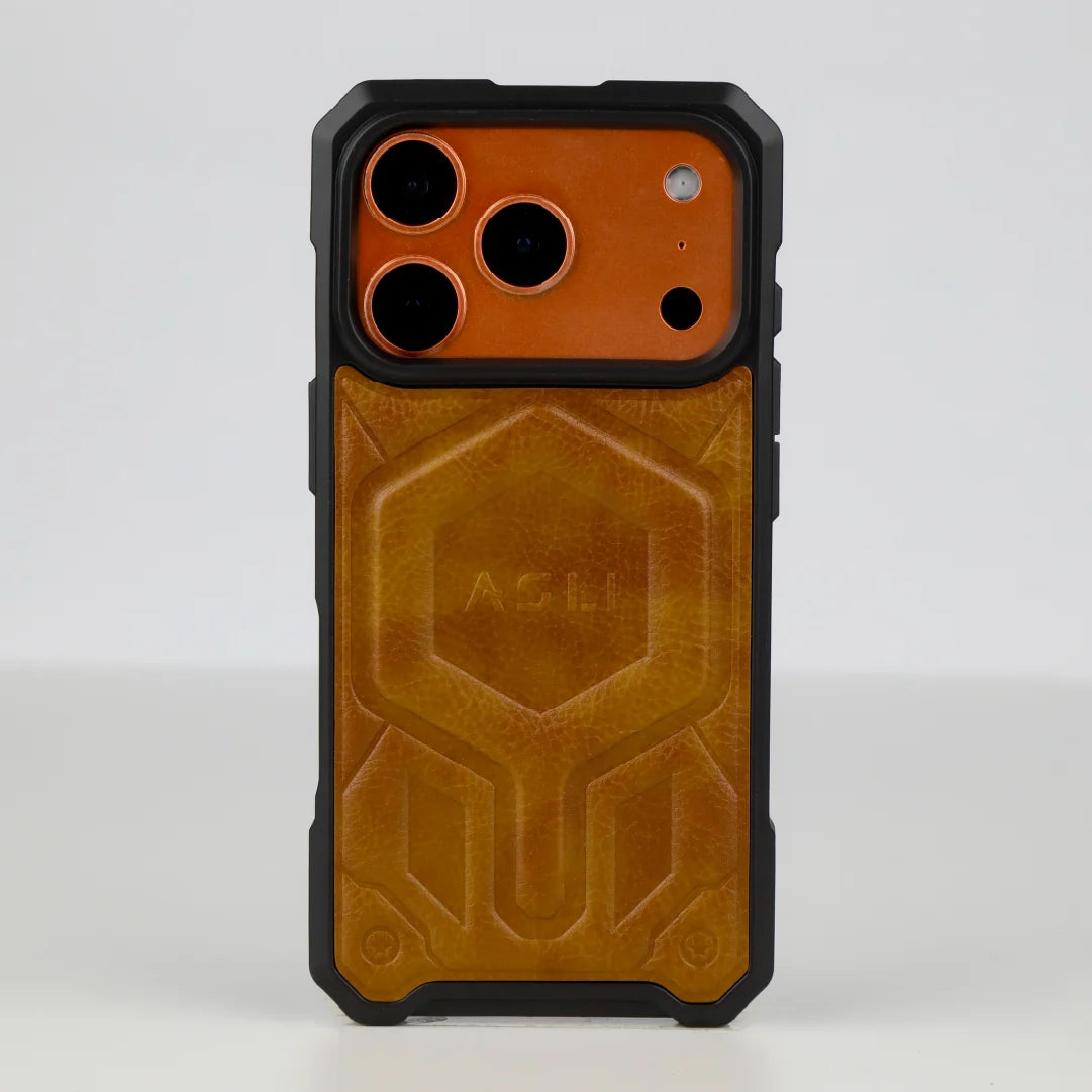 ASLI Leather Hybrid Premium Leather Case With Drop Protection And Heat Dissipation Case For 17 Pro Max