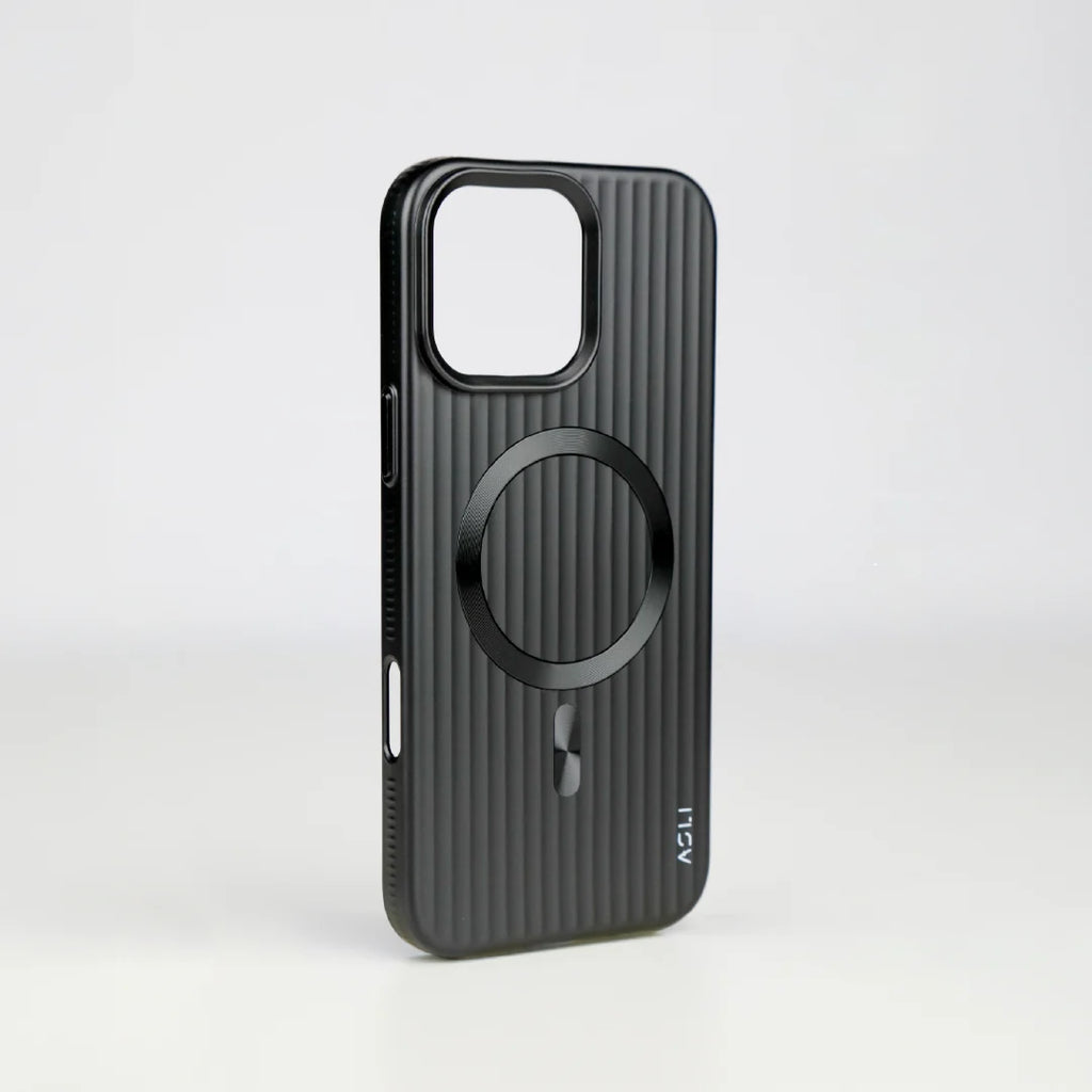 ASLI Corrugared Ridge Premium Metalic Case With Enhanced Camera Protection Case For iPhone 16 Pro Max