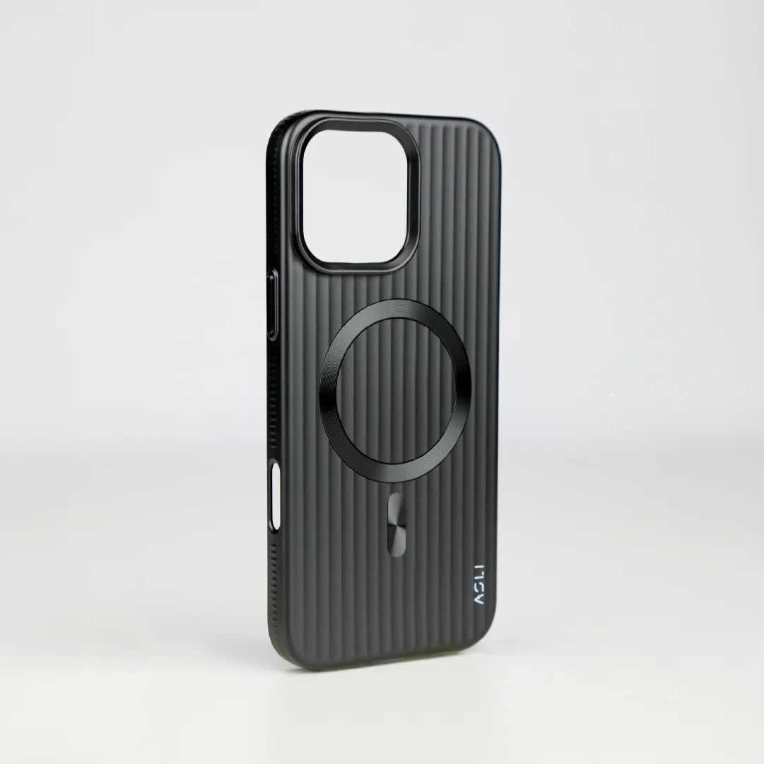 ASLI Corrugared Ridge Premium Metalic Case With Enhanced Camera Protection Case For iPhone 16 Pro Max