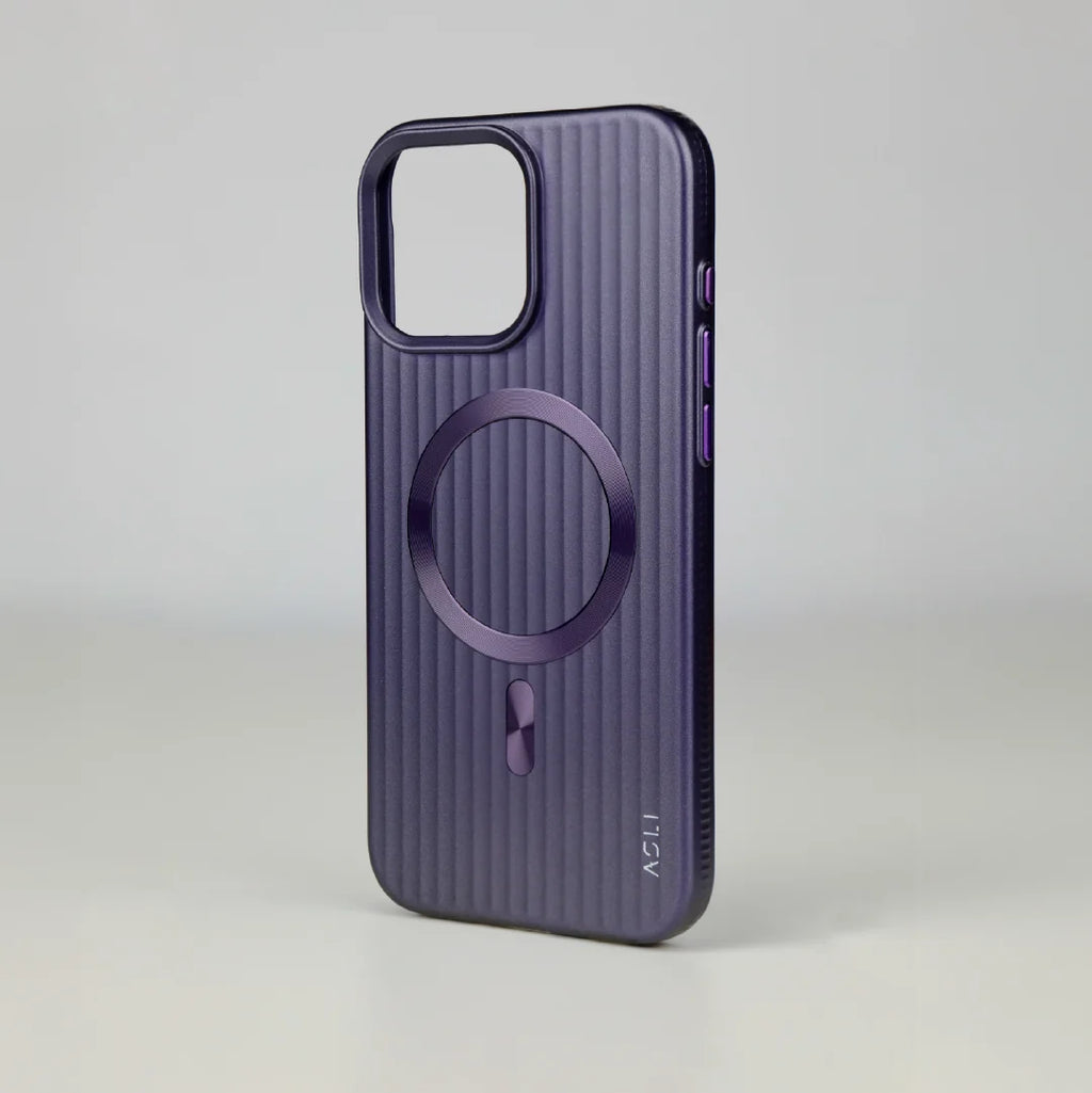 ASLI Corrugared Ridge Premium Metalic Case With Enhanced Camera Protection Case For iPhone 16 Pro Max