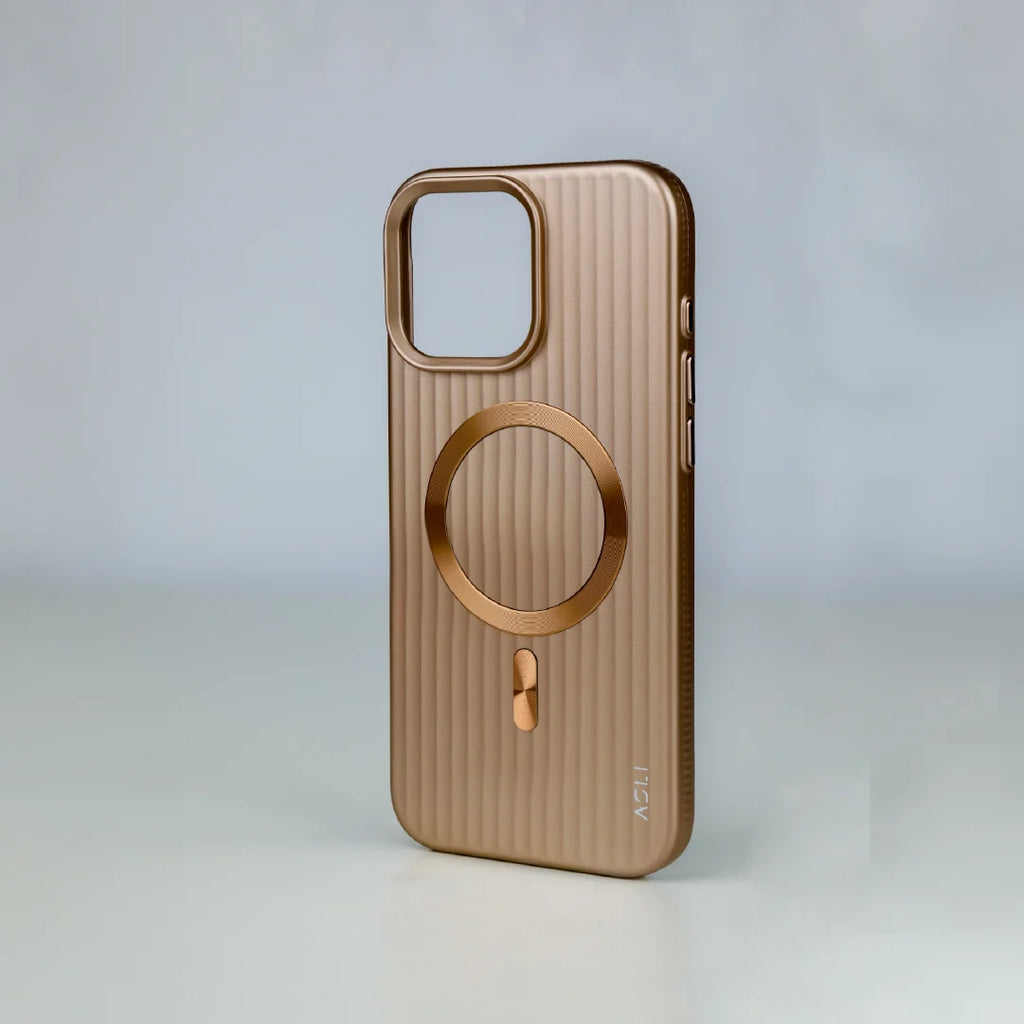 ASLI Corrugared Ridge Premium Metalic Case With Enhanced Camera Protection Case For iPhone 16 Pro Max