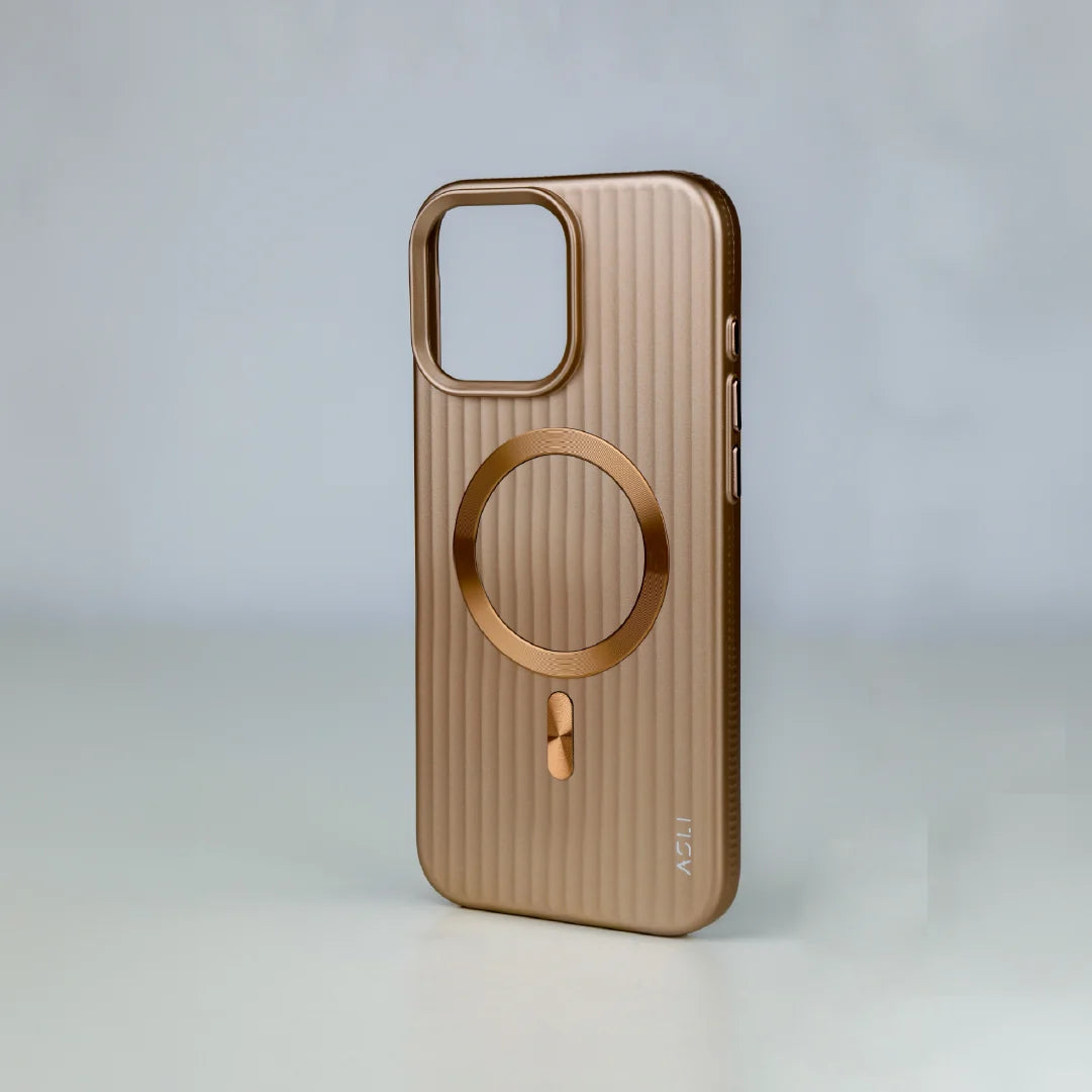 ASLI Corrugared Ridge Premium Metalic Case With Enhanced Camera Protection Case For iPhone 16 Pro Max