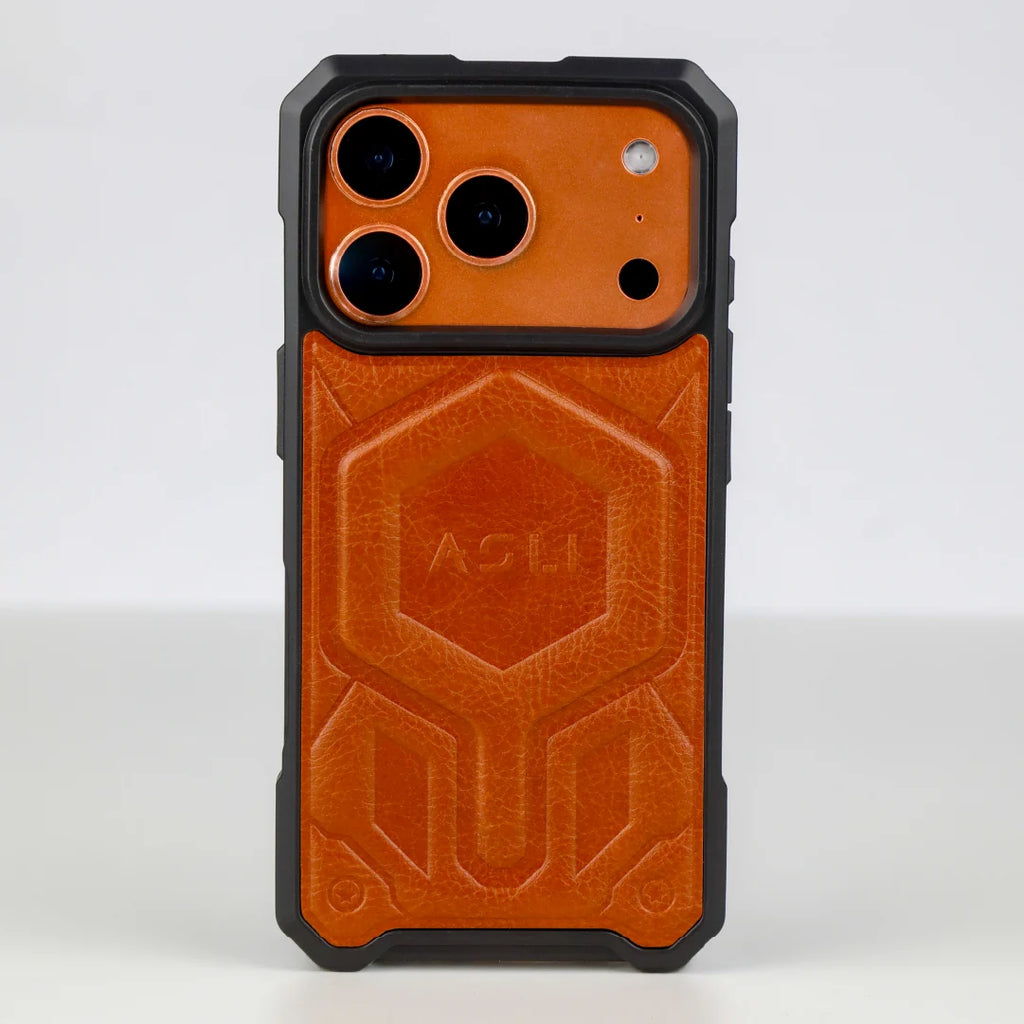 ASLI Leather Hybrid Premium Leather Case With Drop Protection And Heat Dissipation Case For 17 Pro Max