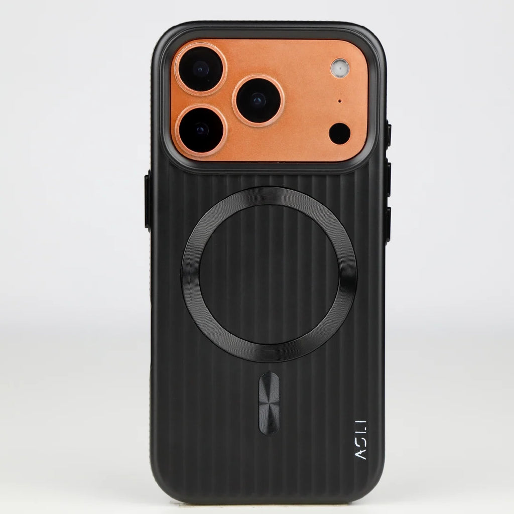 ASLI Corrugared Ridge Premium Metalic Case With Enhanced Camera Protection Case For iPhone 17 Pro Max
