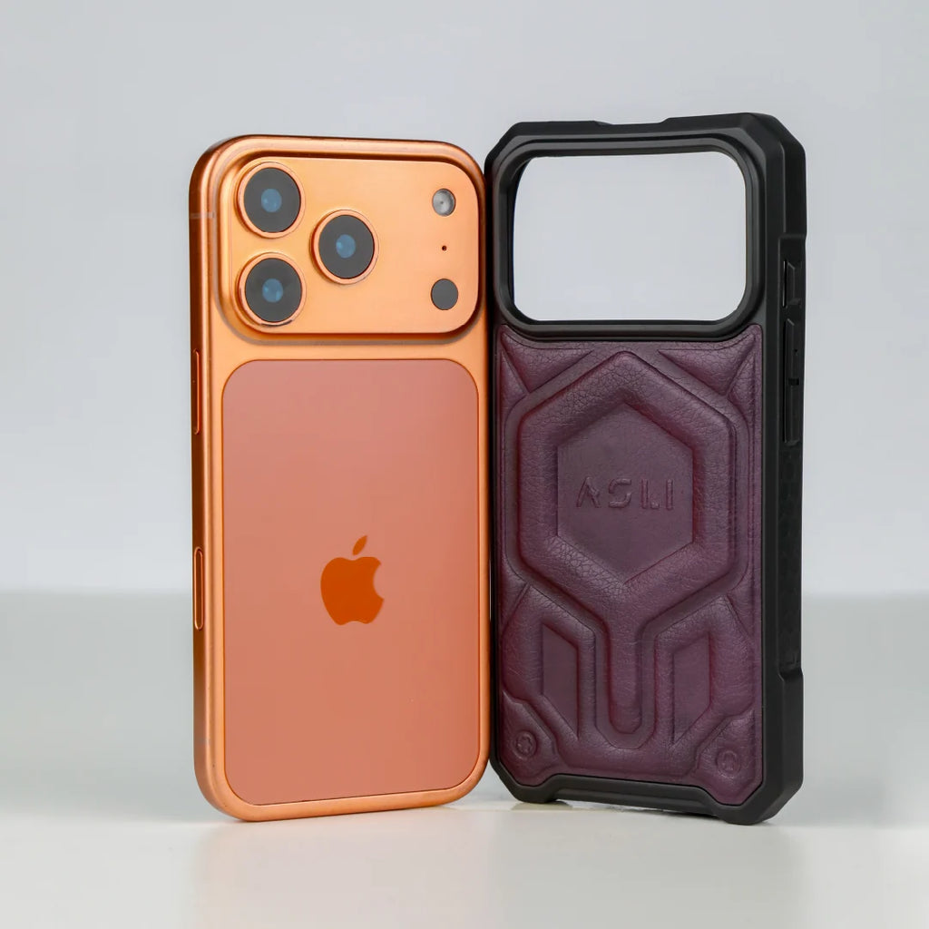 ASLI Leather Hybrid Premium Leather Case With Drop Protection And Heat Dissipation Case For 17 Pro Max