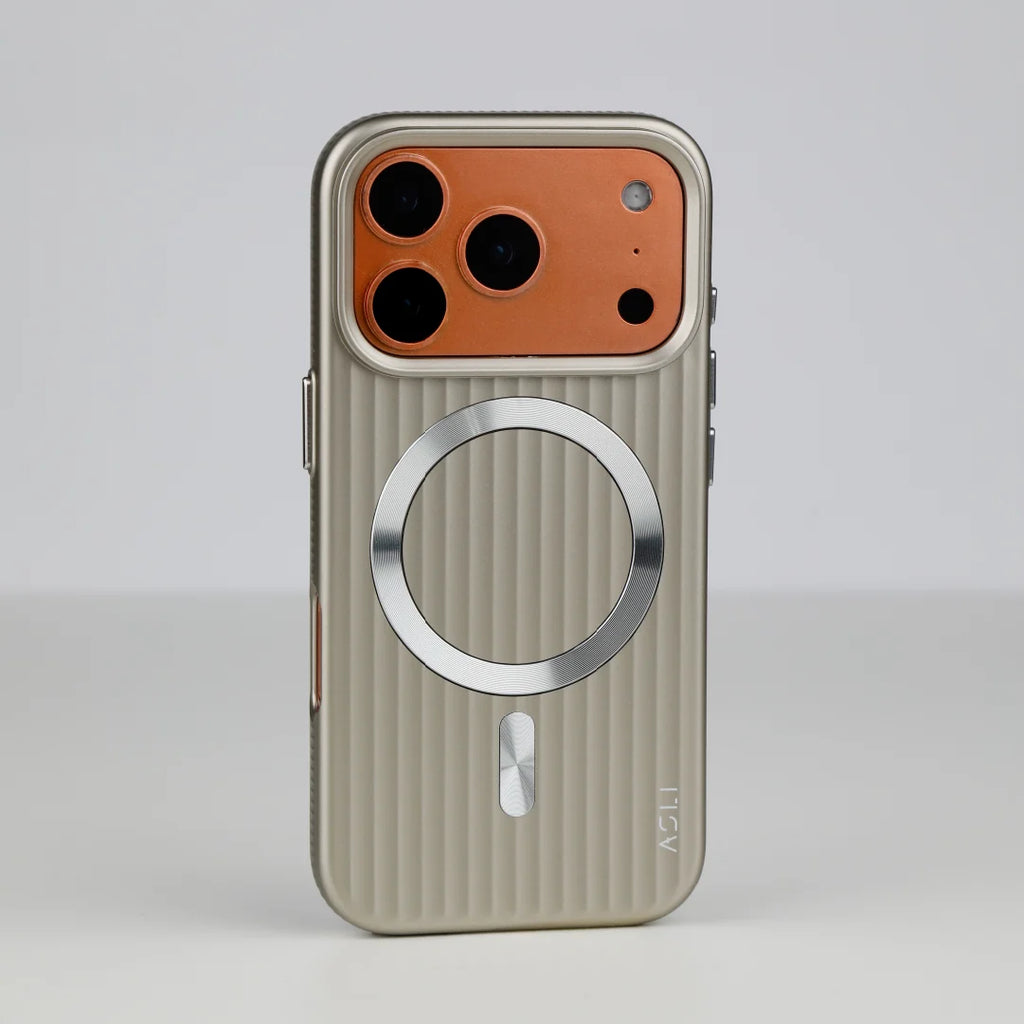 ASLI Corrugared Ridge Premium Metalic Case With Enhanced Camera Protection Case For iPhone 17 Pro