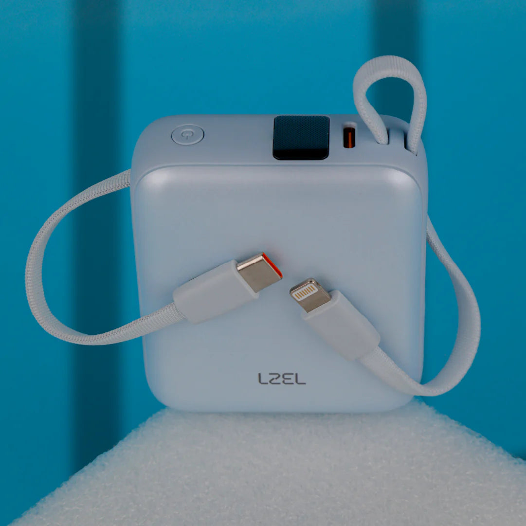 LZEL Neurode Sync Mini 10000Mah  Pd3.0 & Qc 3.0 | 22.5W | Built-In Type-C & Lighting Power Bank