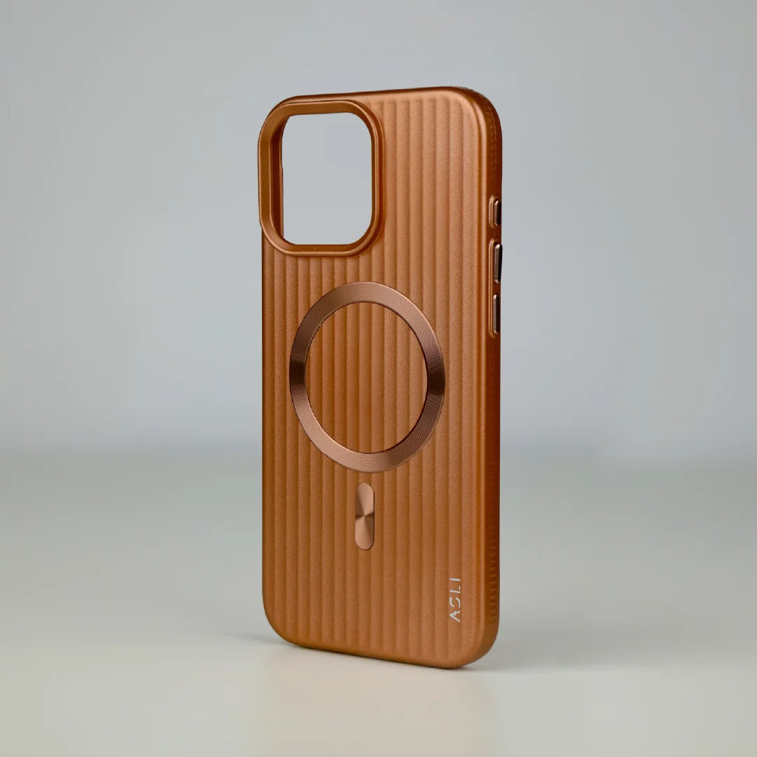 ASLI Corrugared Ridge Premium Metalic Case With Enhanced Camera Protection Case For iPhone 16 Pro Max