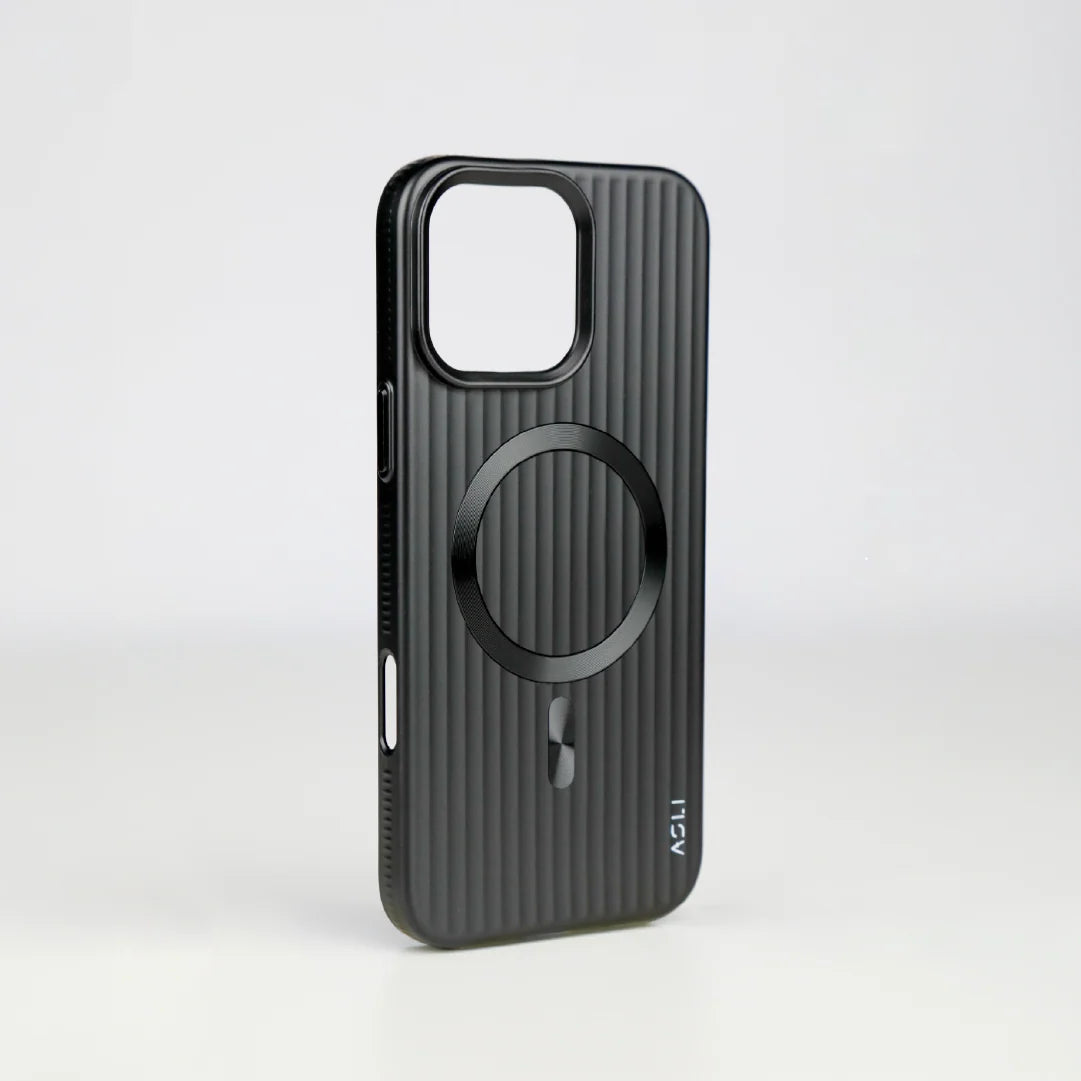 ASLI Corrugared Ridge Premium Metalic Case With Enhanced Camera Protection Case For iPhone 16 Pro Max
