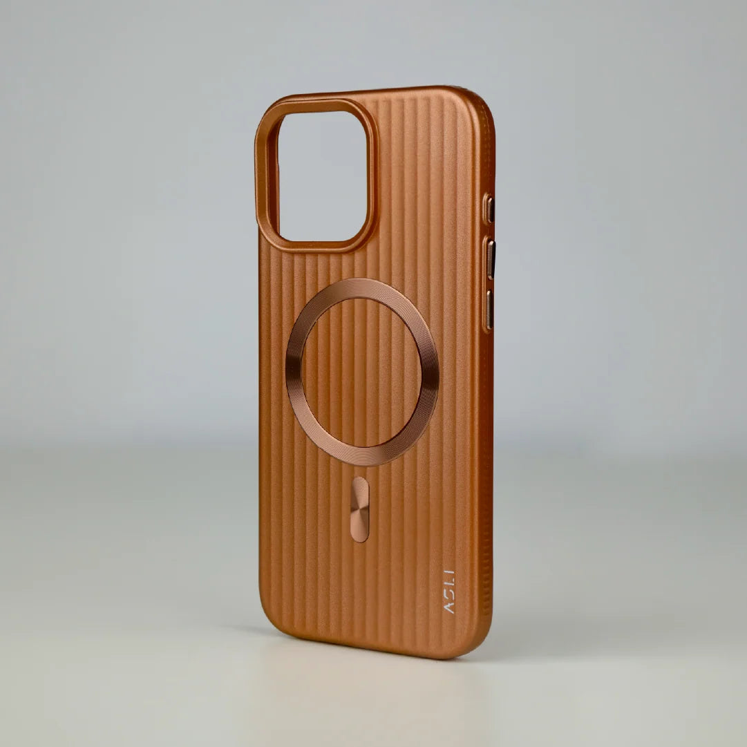 ASLI Corrugared Ridge Premium Metalic Case With Enhanced Camera Protection Case For iPhone 16 Pro Max