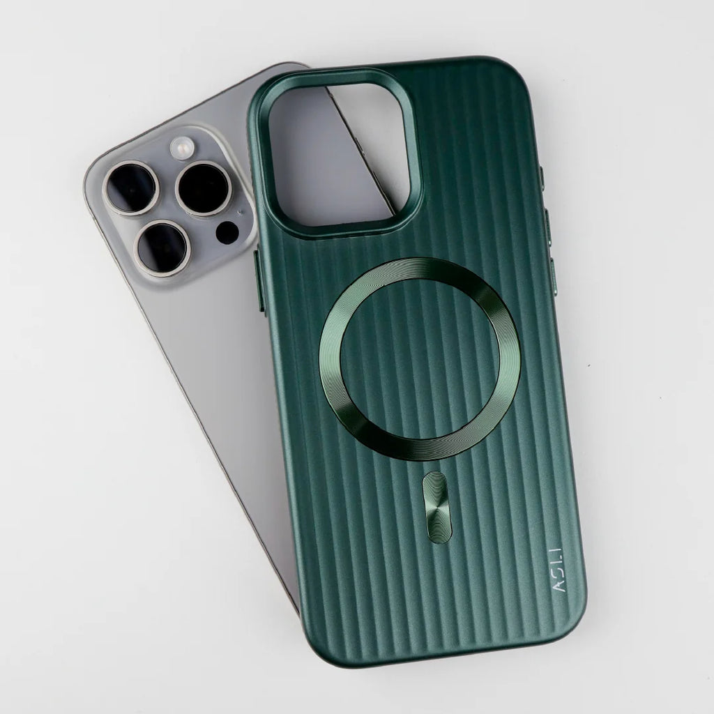 ASLI Corrugared Ridge Premium Metalic Case With Enhanced Camera Protection Case For iPhone 16 Pro Max