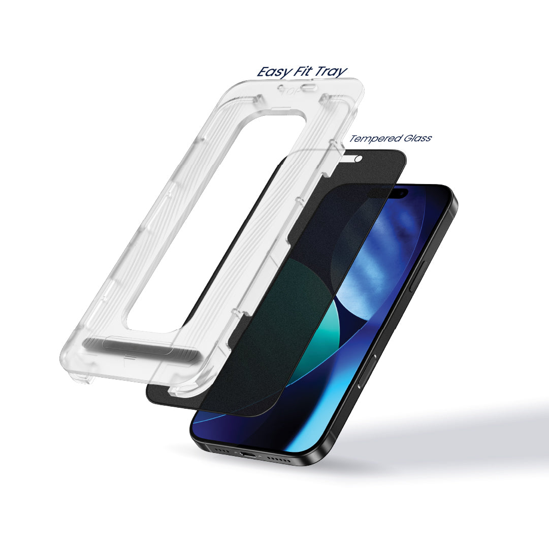 Lzel Crystalvue Series 9h Full Cover Matte Tempered Glass For iPhone 16 Pro  17/17 Pro | Privacy