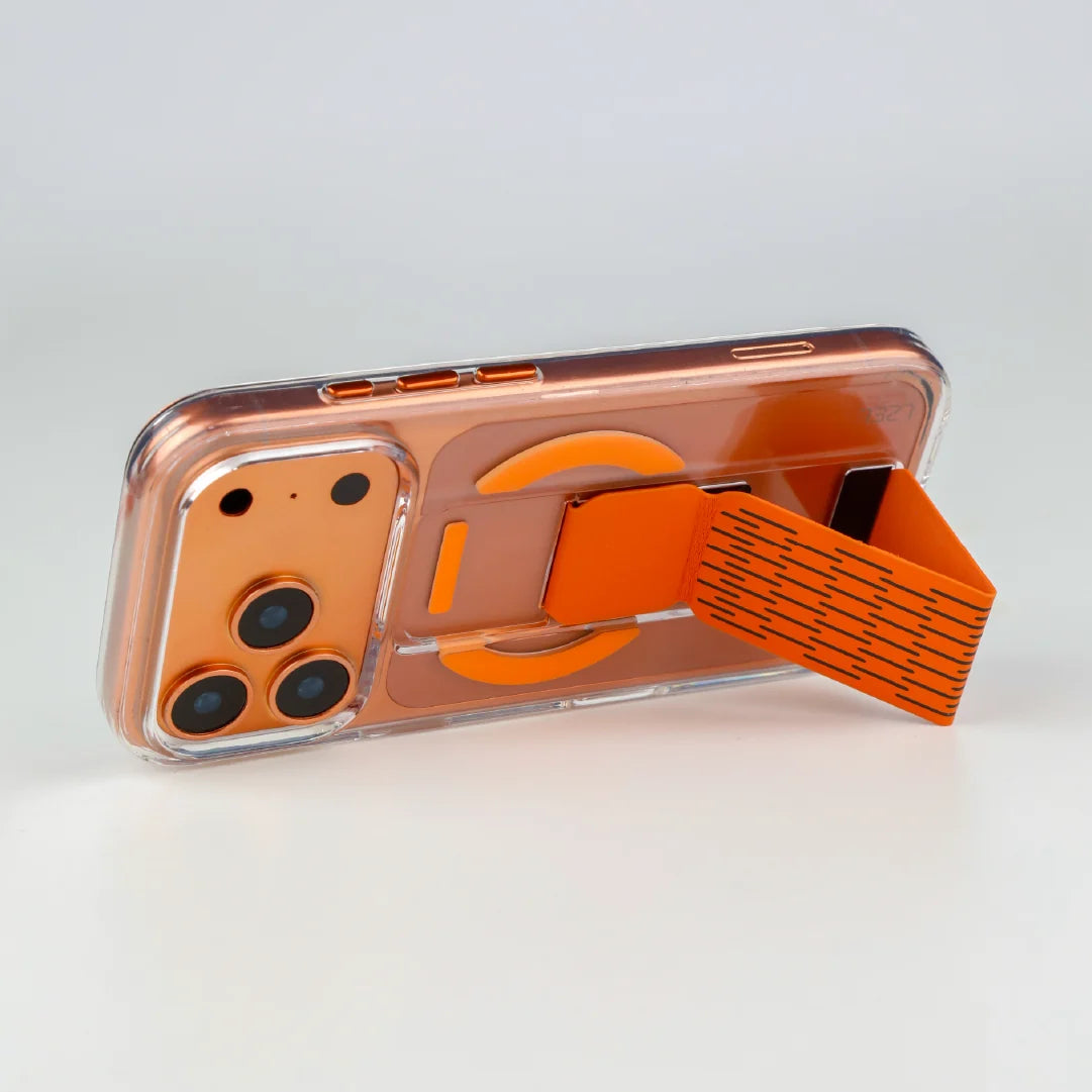 LZEL Clearmag Kickstand Clear Strap Magsafe With Enhanced Edge Protection Case For iPhone 17 Pro