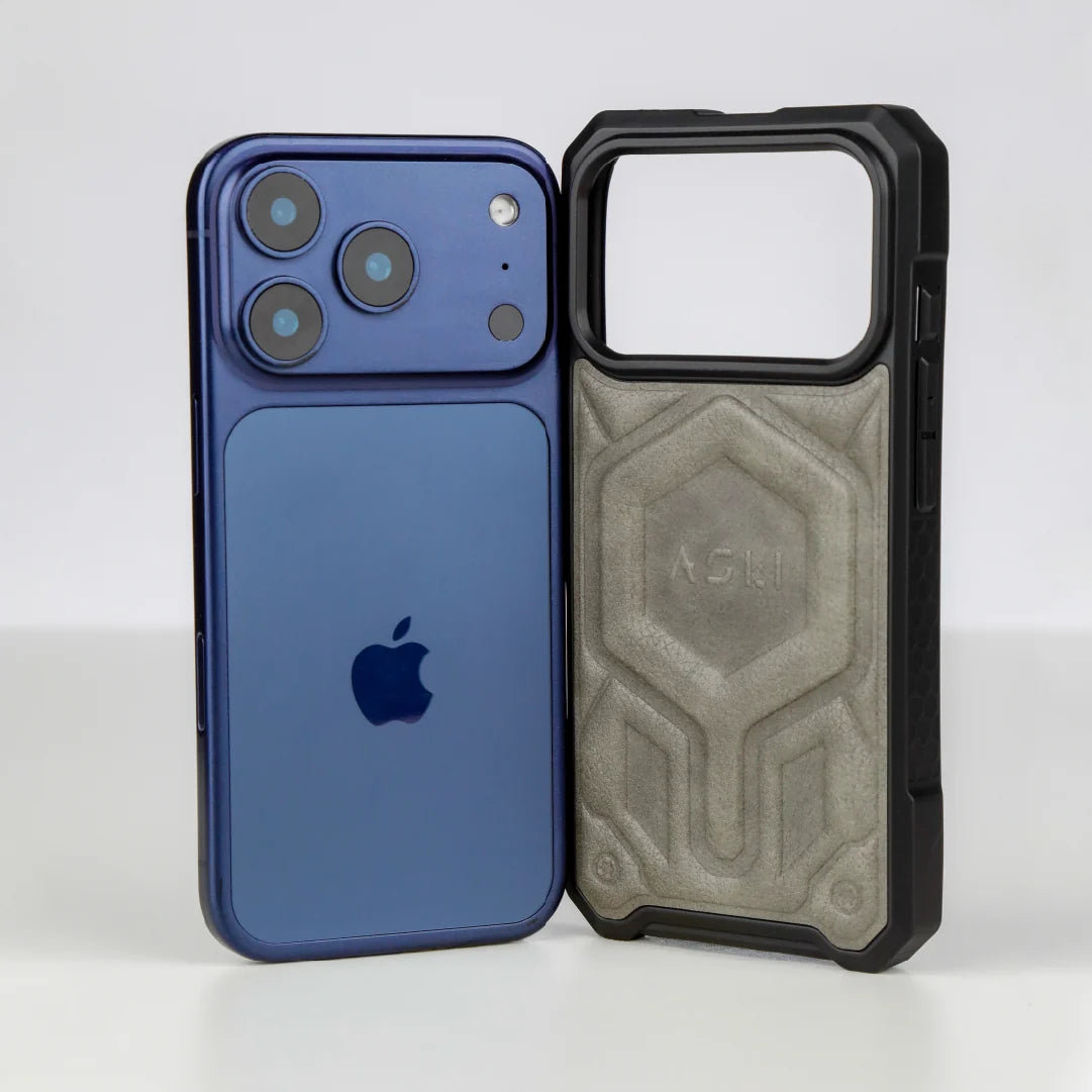 ASLI Leather Hybrid Premium Leather Case With Drop Protection And Heat Dissipation Case For 17 Pro Max