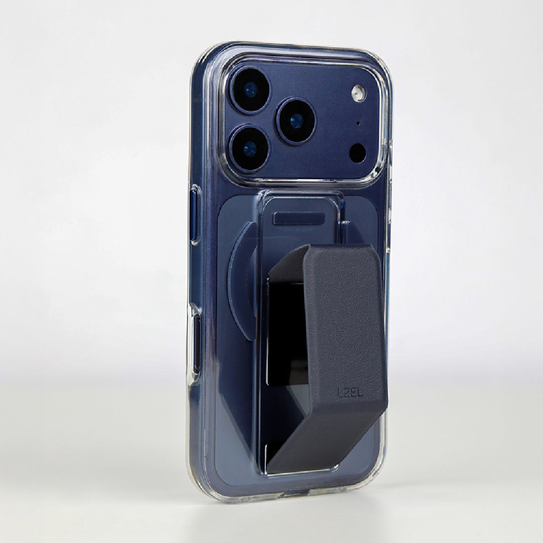 LZEL MagClear LeatherGrip Case for iPhone 17 Pro Max